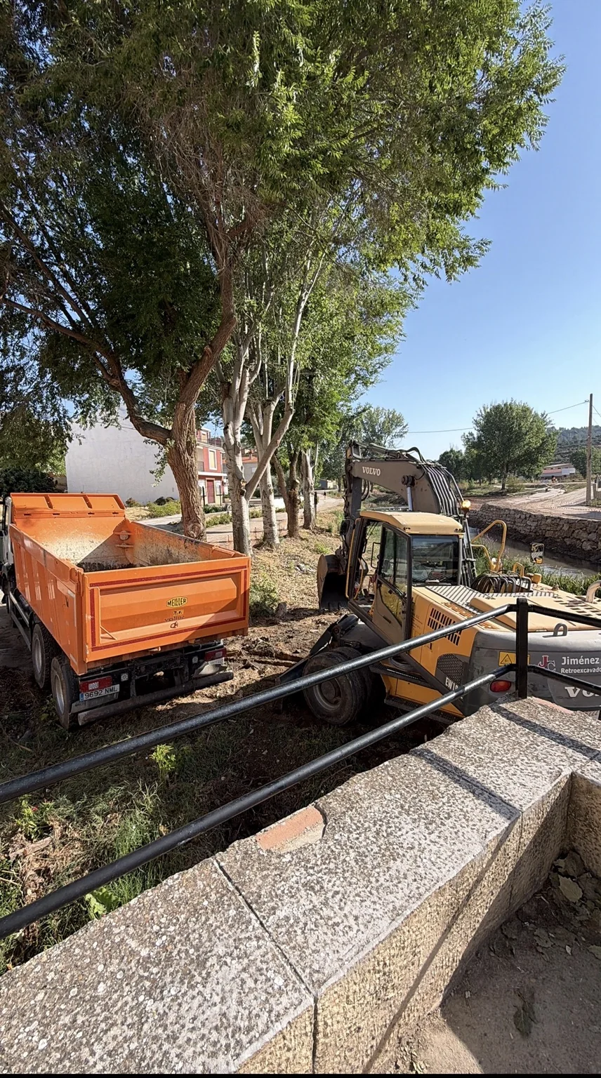Aplicación en obra · trabajos de excavación y transporte